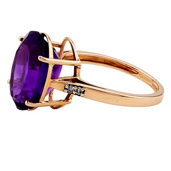 9ct rose gold Amethyst Ring size N